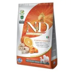 Farmina Natural & Delicious Pumpkin Grain Free Adult Medium & Maxi Con Merluzzo, Zucca E Arancia