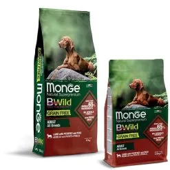 Monge BWild Grain Free Adult All Breeds Con Agnello, Patate E Piselli