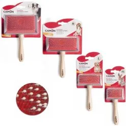 CAMON Cardatore Con Manico In Legno, Denti In Acciaio E Punte Arrotondate