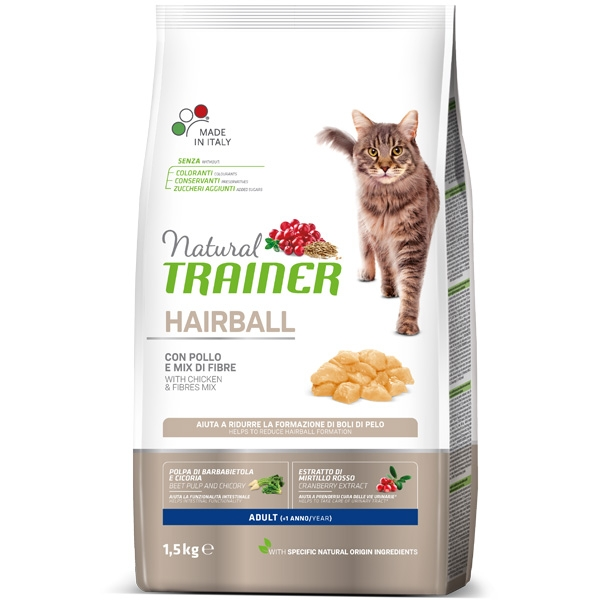 Trainer Natural Cat Hairball Adult Con Pollo E Mix Di Fibre 3 Trainer Natural Cat Hairball Adult Con Pollo E Mix Di Fibre