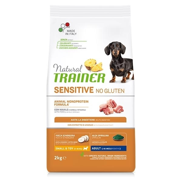 Trainer Natural Sensitive No Gluten Mini Adult Con Maiale 3 Trainer Natural Sensitive No Gluten Mini Adult Con Maiale