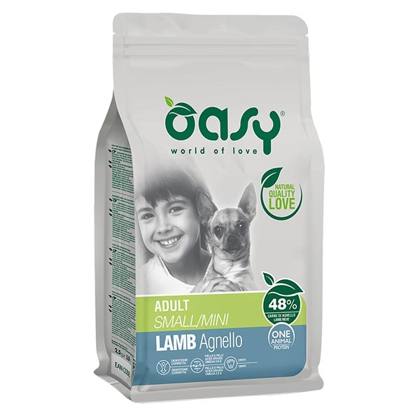 Oasy One Animal Protein Adult Small & Mini Con Agnello 3 Oasy One Animal Protein Adult Small & Mini Con Agnello