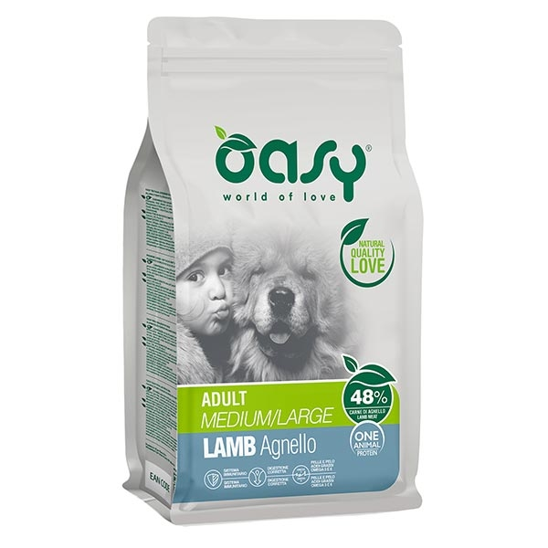 Oasy One Animal Protein Adult Medium & Large Con Agnello 3 Oasy One Animal Protein Adult Medium & Large Con Agnello