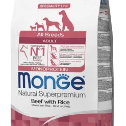 Monge Natural Superpremium All Breeds Adult Monoprotein Manzo Con Riso -Offerte Cat food Negozio 6069